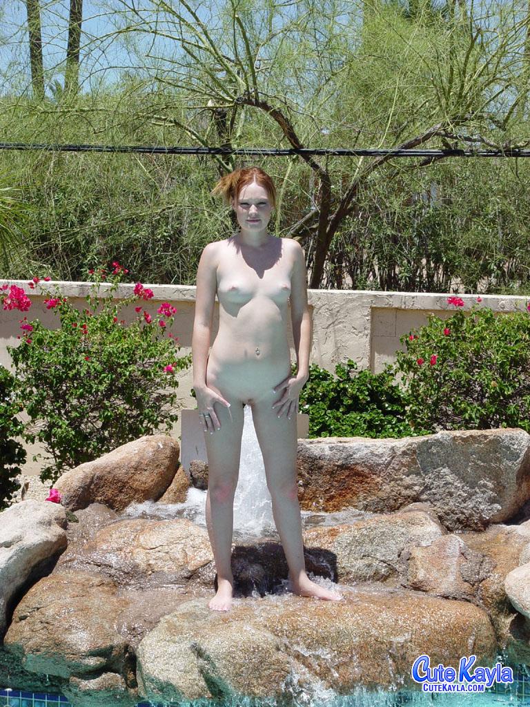 Cute Kayla strips off her bikini outside #53906480