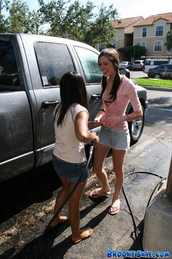 Brooke and Kat at the car wash #53557146