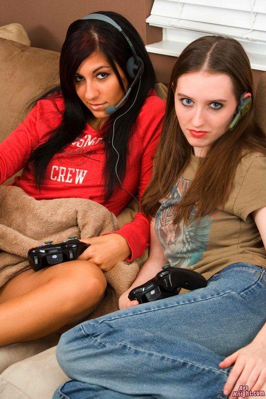 Photographs of teen porn girl Ava Knight having scorching lesbian sex with Raven Riley
