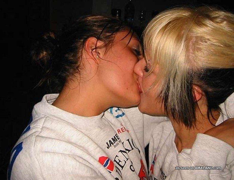 Pictures of sizzling hot amateur lesbian girlfriends kissing in public #60648202
