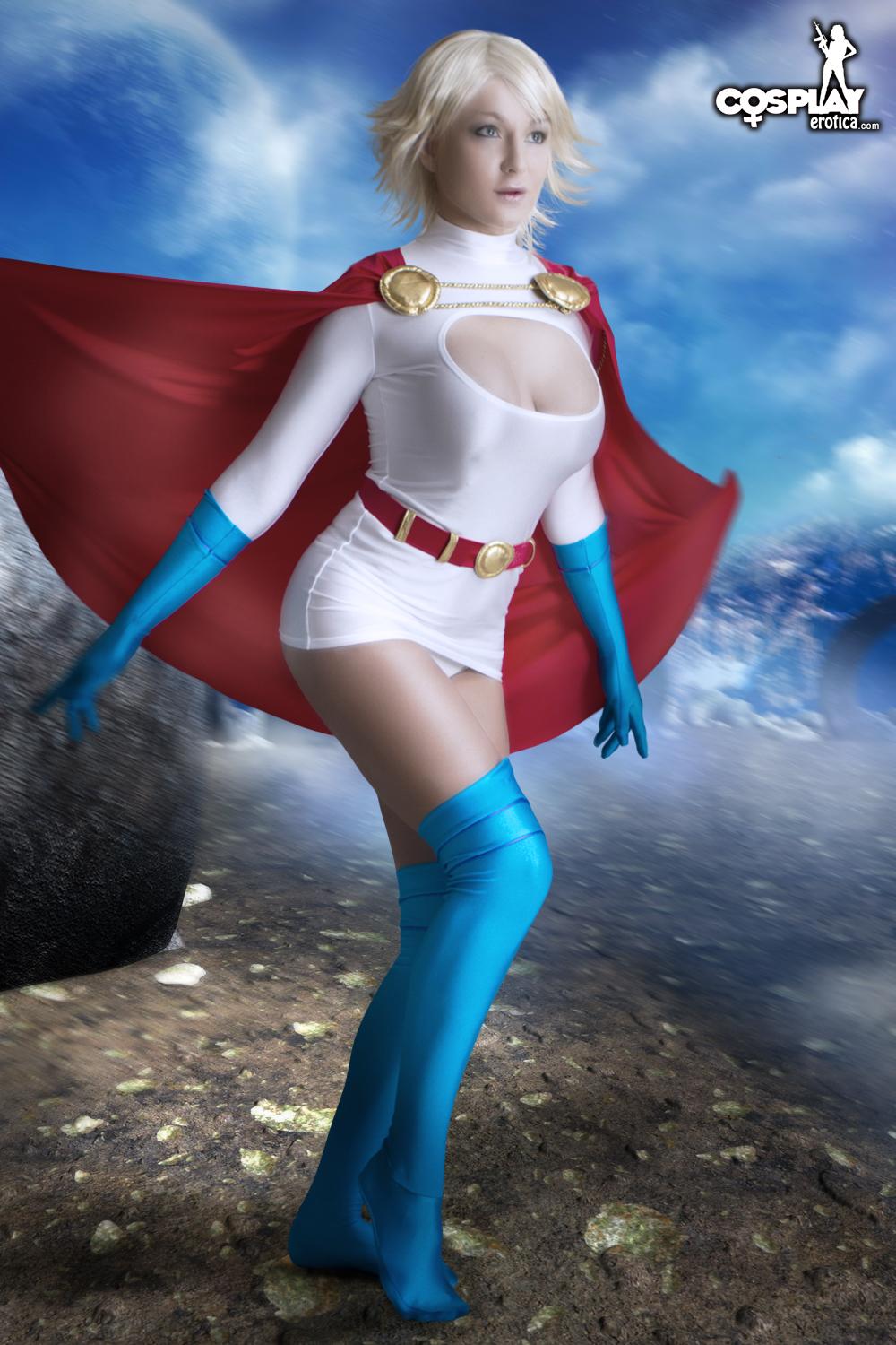 Cosplay babe Kayla dresses up as Power Girl #58176616