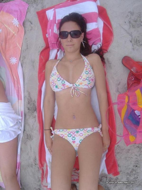 Hot amateur girlfriends in sexy bikinis at the beach #60658169