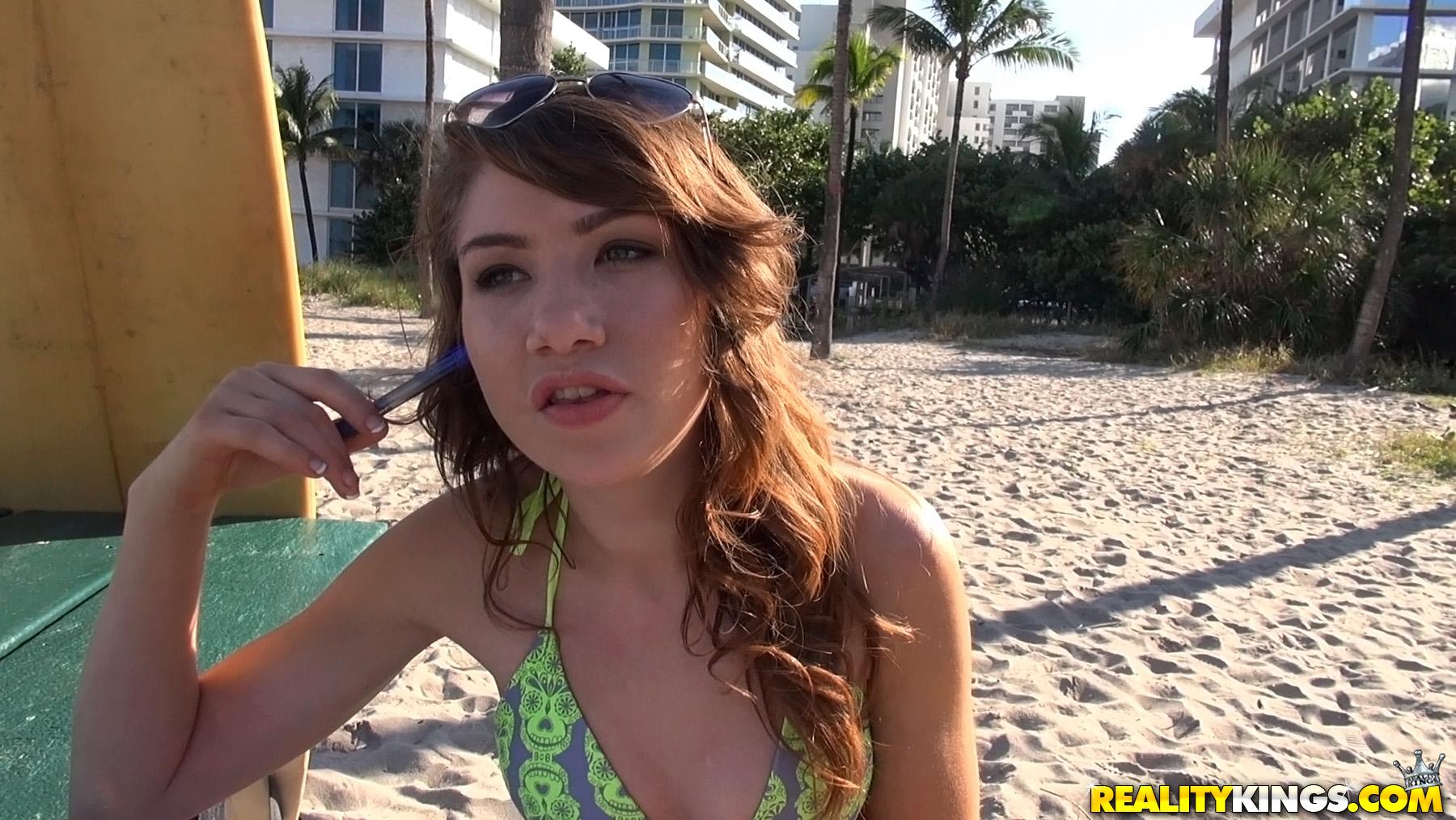 Redhead teen Fae meets a stranger on the beach and fucks him #60823601