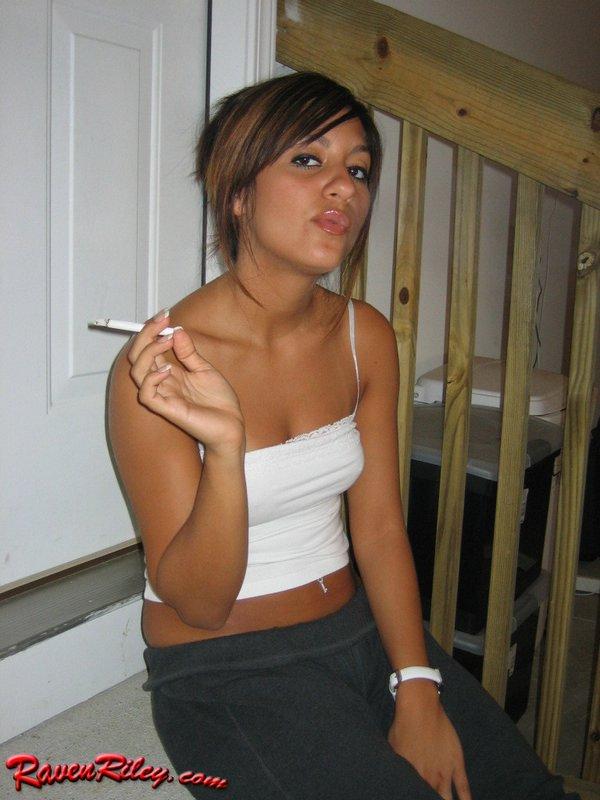 Pics of Raven Riley teasing with a cigarette #61938424