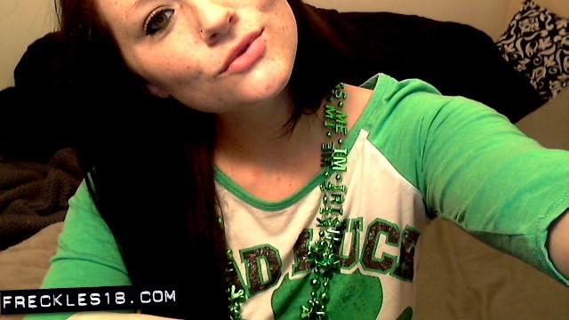 Brunette cutie Freckles 18 offers you her good luck charm #54412657
