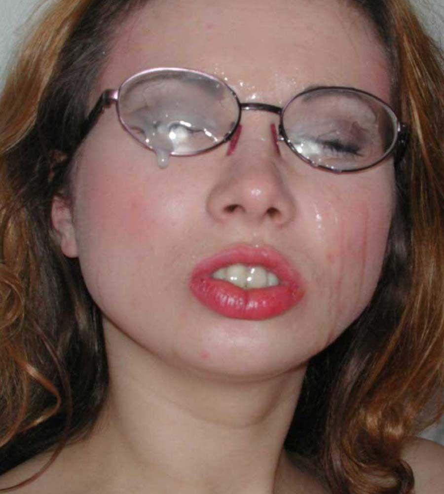 Pictures of a hot girlfriend in glasses getting covered in jizz #60520299