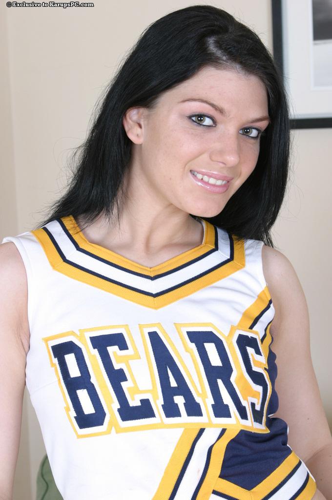 Hot brunette cheerleader Roxy cheers for team orgasm #60556958