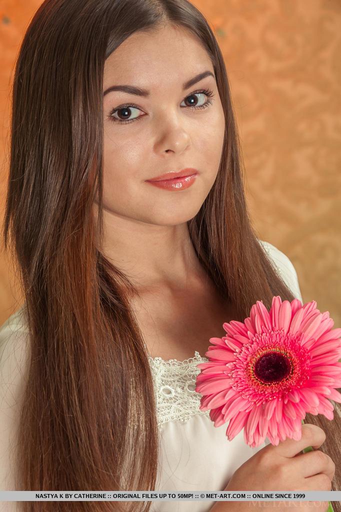 Hot model Nastya K strips and shows you her pretty flower #59656329