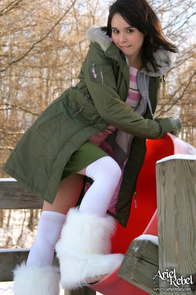 Pictures of Ariel Rebel getting naked in the snow #53303490