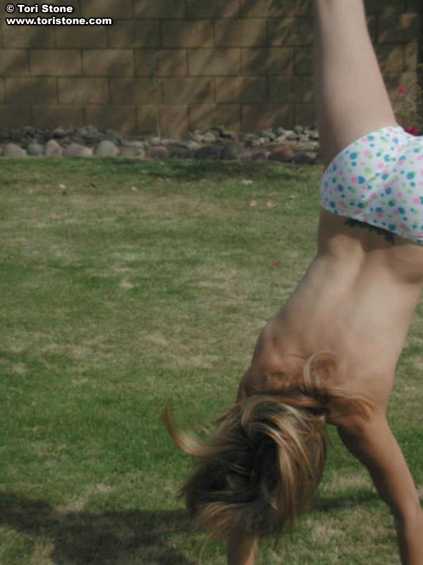 Tori stone does cartwheels in her panties
 #60108975