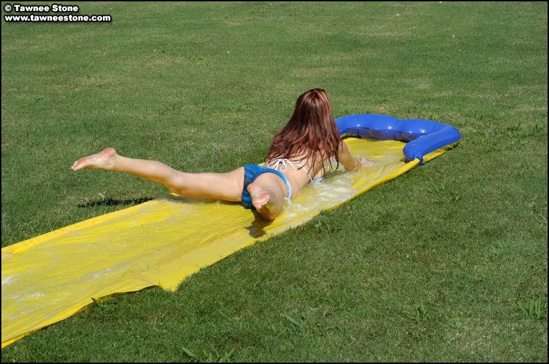 Tawnee and Taylor have some fun on the slip n slide #60064468