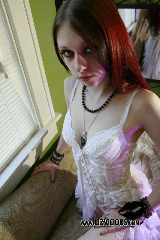 Pictures of Liz Vicious taking off her white dress #59033303