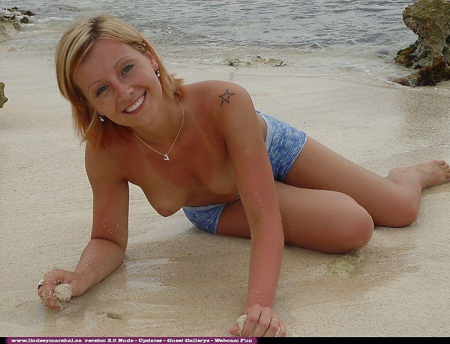 Pictures of Lindsey Marshal all nude on a beach #58972625
