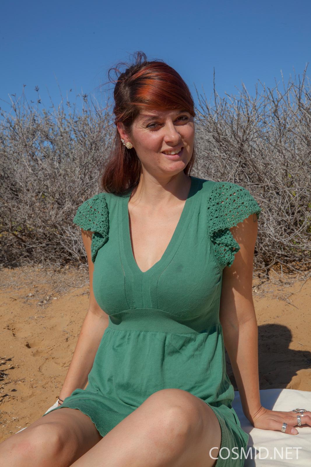 Redhead girl Ashlyn Brooks invites you on a private picnic on the beach #60284764