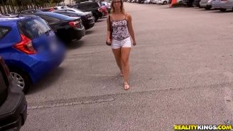 Nerdy Amateur Chase Gets Picked Up In A Parking Lot And Fucked