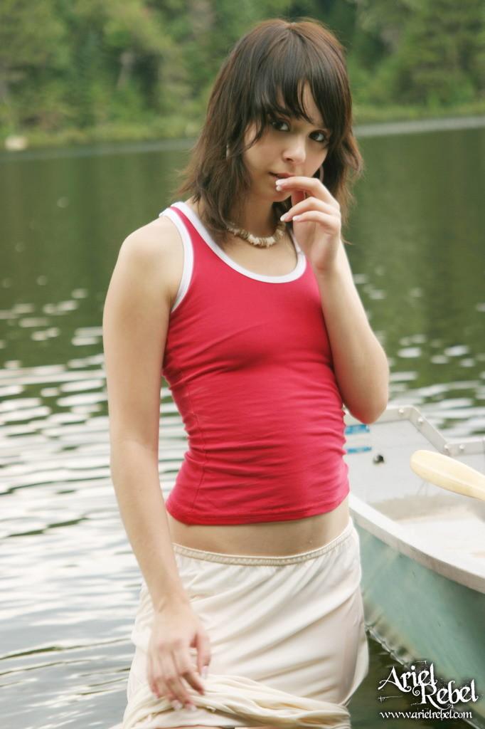 Ariel Rebel gets naked by the lake #53304896