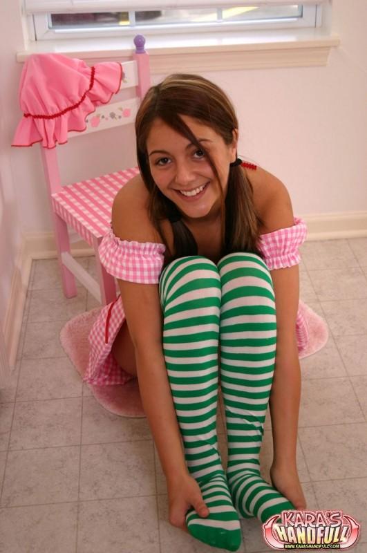 Kara in long striped socks #55969968