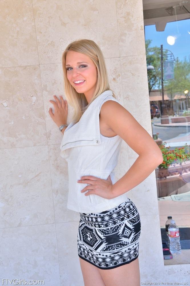 Hot blonde coed Lacie is the daring type who likes to masturbate in public #58805764