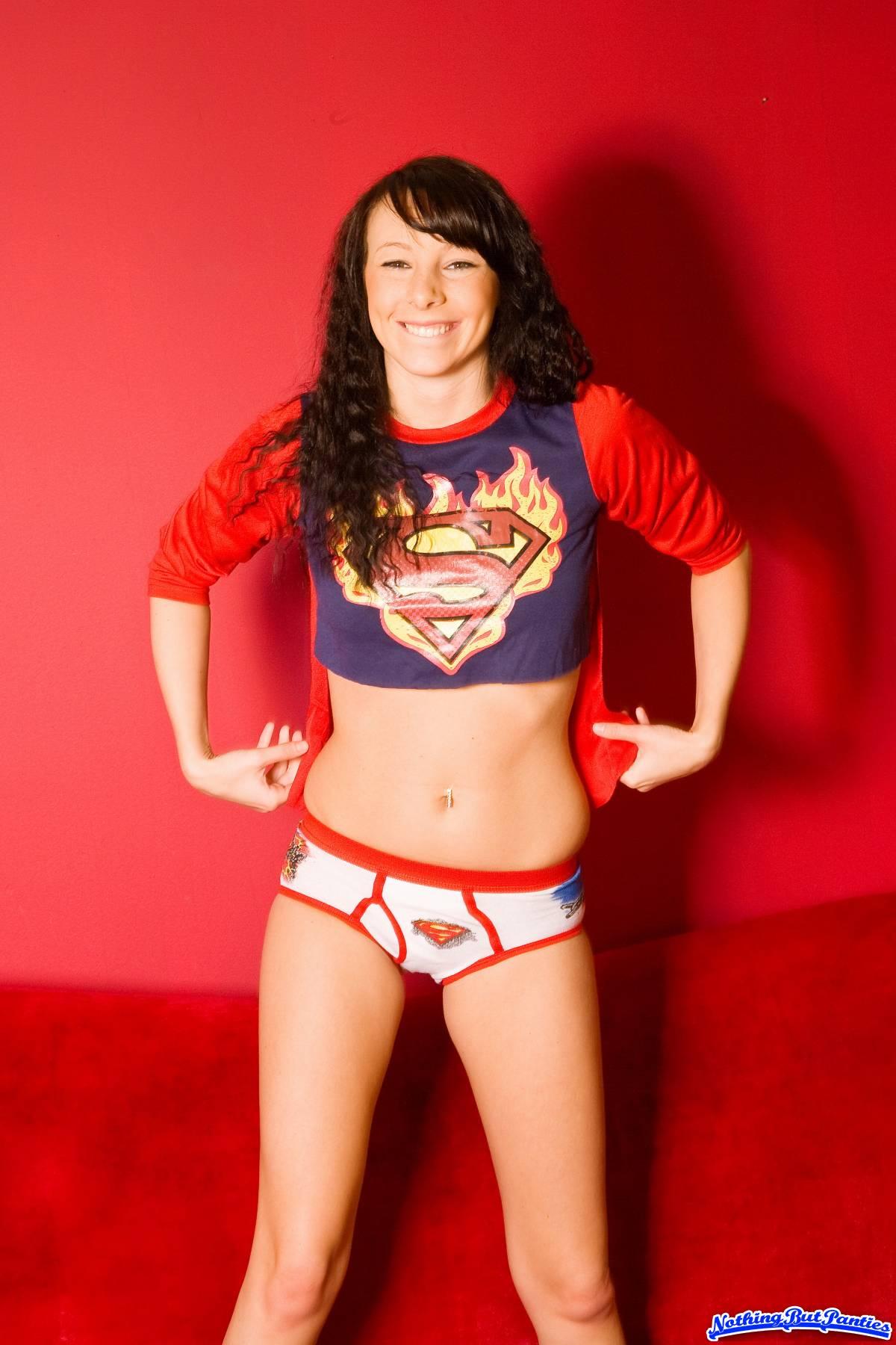 Pictures of Kayden Love looking positively adorable in her superman undies #58172966