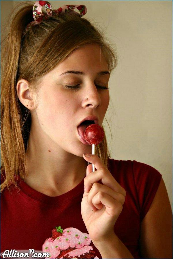 Pictures of teen babe Allison 19 sucking on a lollipop #53041220