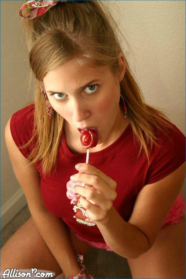 Pictures of teen babe Allison 19 sucking on a lollipop #53041415