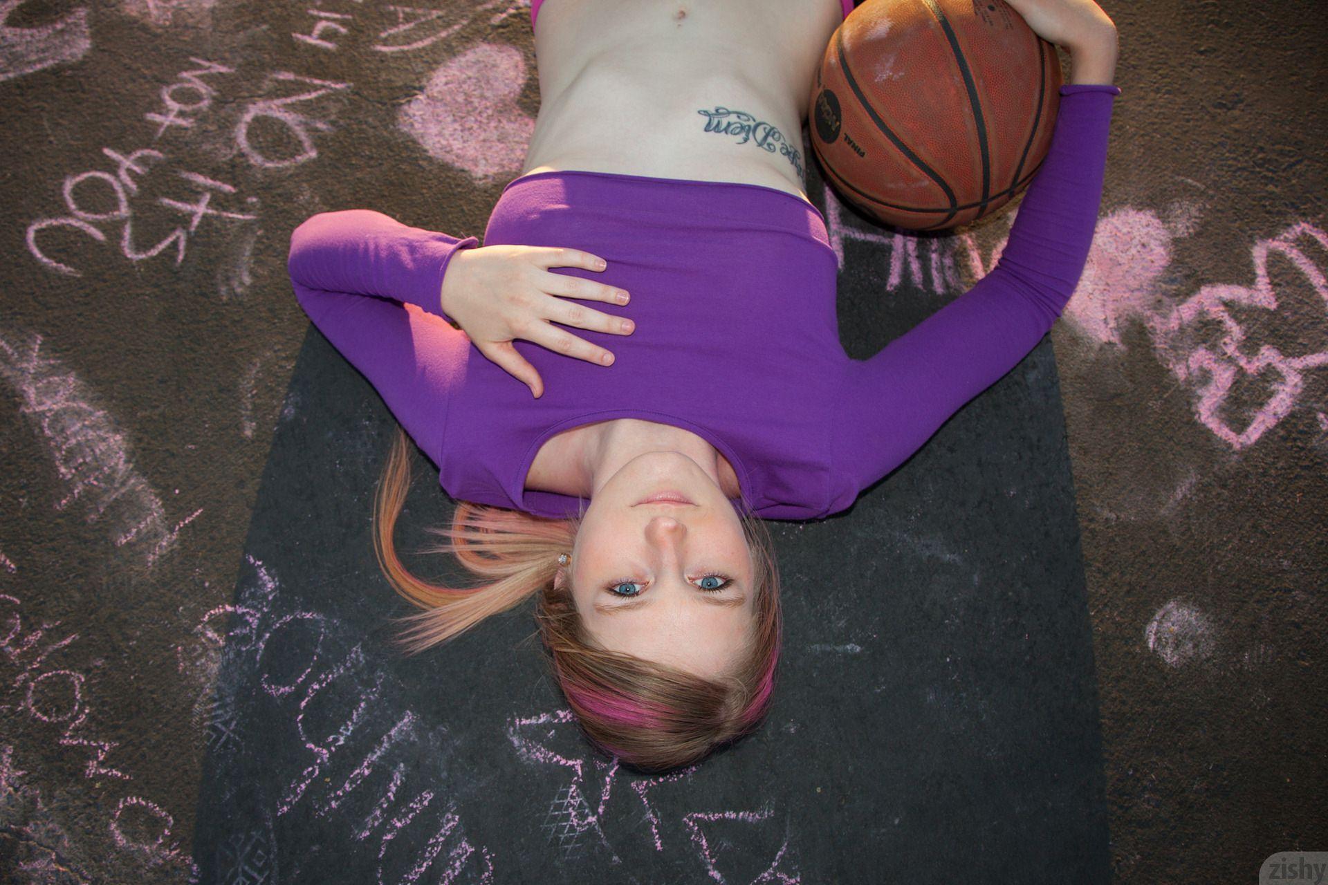 Blonde coed Summer Carter plays one sexy game of basket ball #60017655