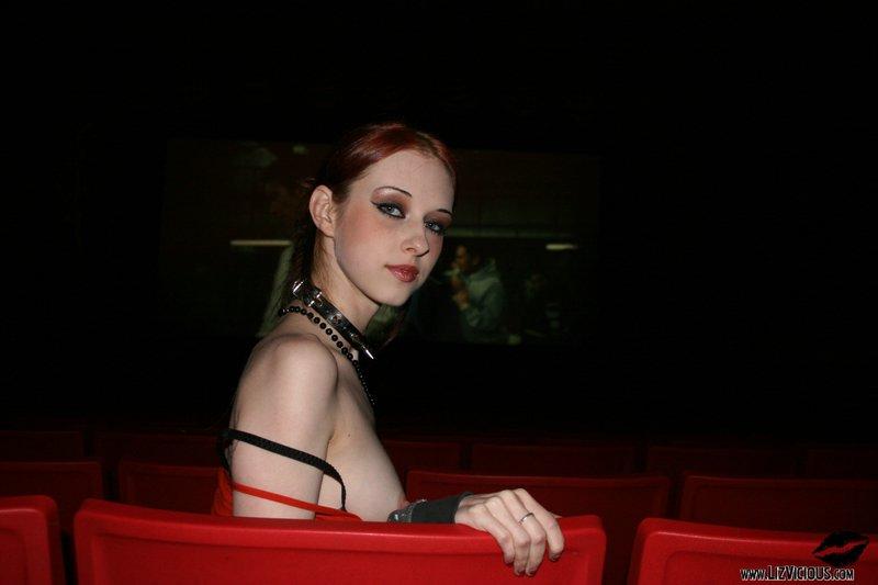Liz gets naughty in a movie theater #59036155