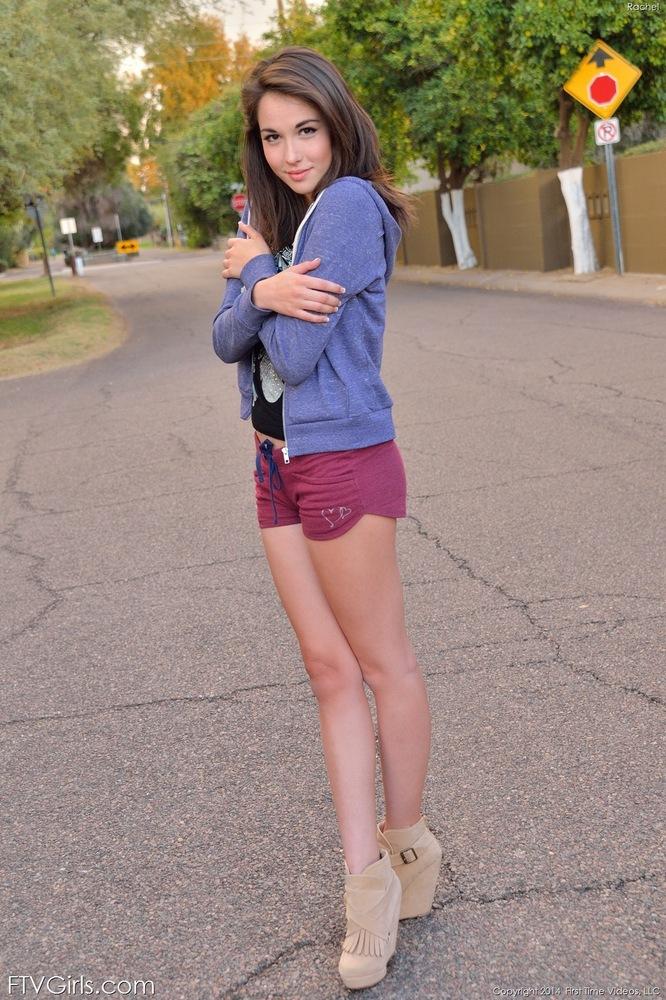 Beautiful brunette teen Rachel strips for you in public #54230381