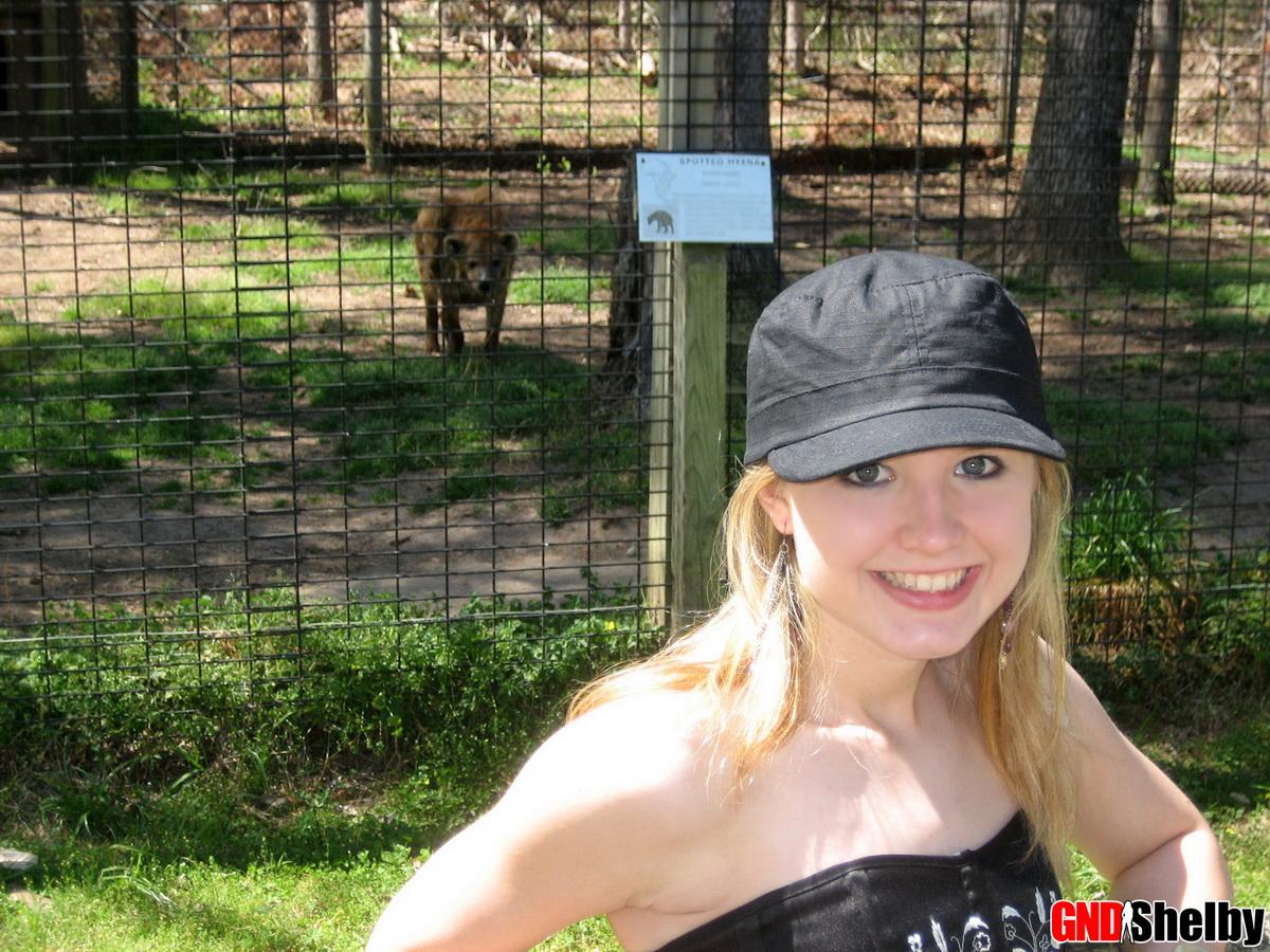 Cute teen Shelby visits the zoo for some candid photos #58760963