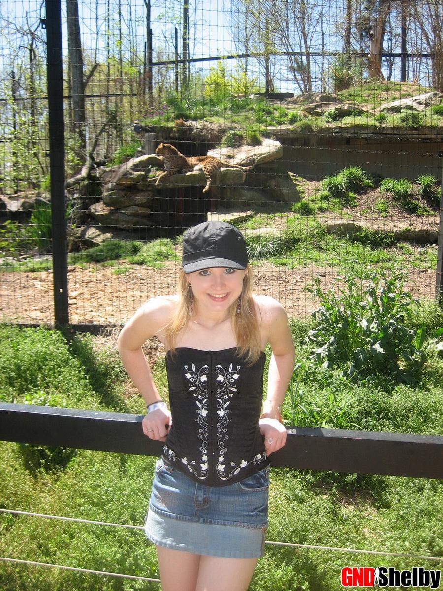 Cute teen Shelby visits the zoo for some candid photos #58761018