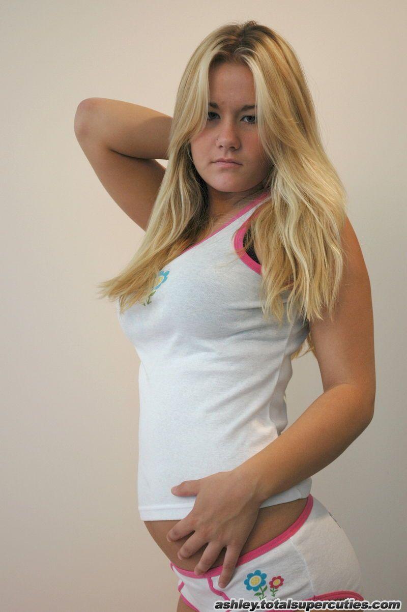 Pictures of teen cutie Ashley teasing in panties and a tight shirt #53339036