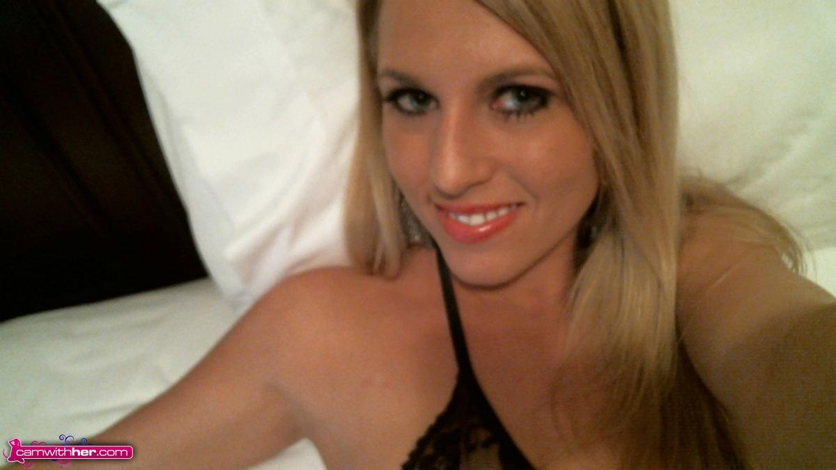 Blonde babe Natasha takes some selfies in black lace #60267991