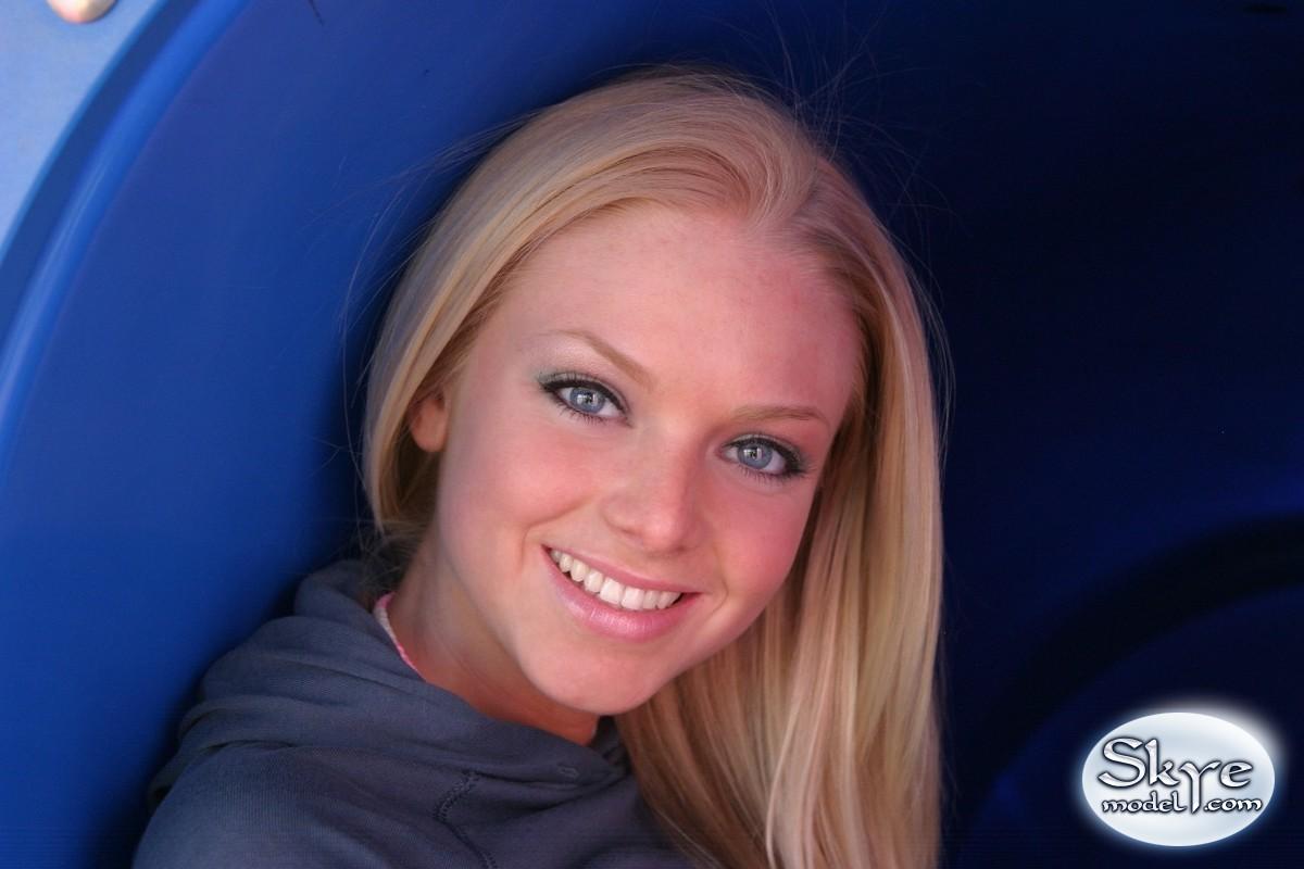 Skye Model shows off her tight teen body while playing around at the neighborhood playground #59830299