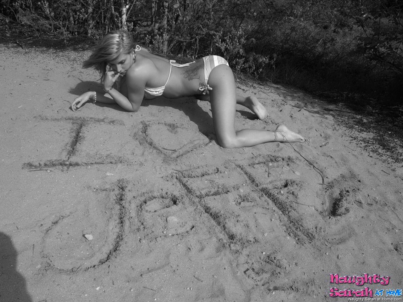 Pictures of on a beach in black and white #59723902