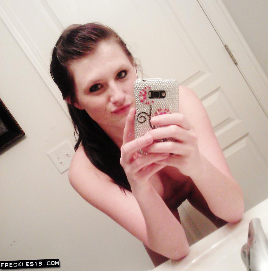 Pictures of Freckles 18 taking sexy pics of herself in the bathroom #54416001