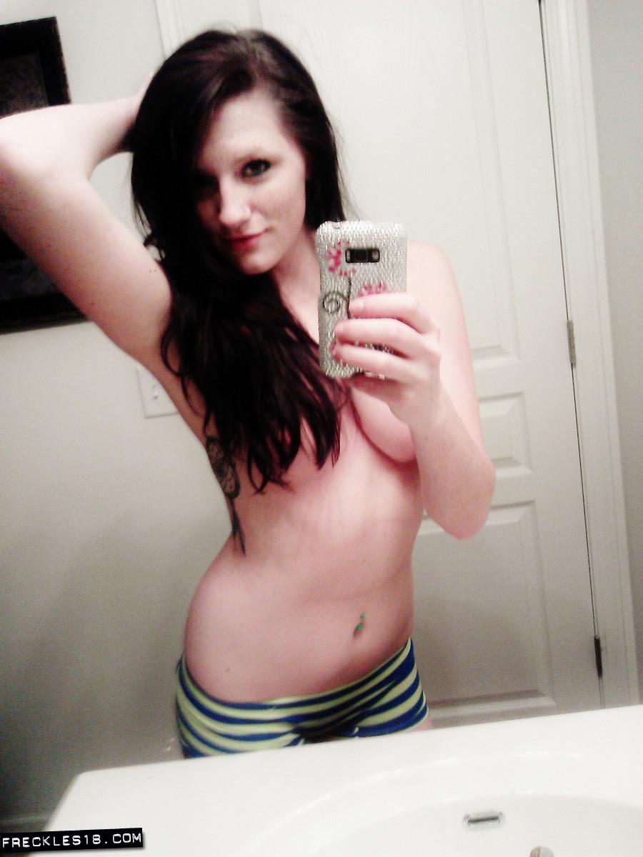 Pictures of Freckles 18 taking sexy pics of herself in the bathroom #54416029
