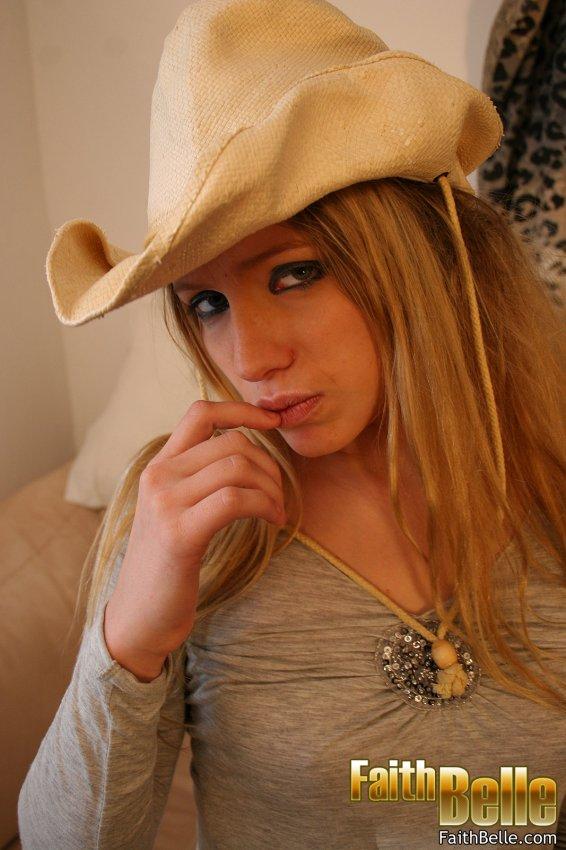 Pictures of Faith Belle teasing in her cowboy hat #54351875