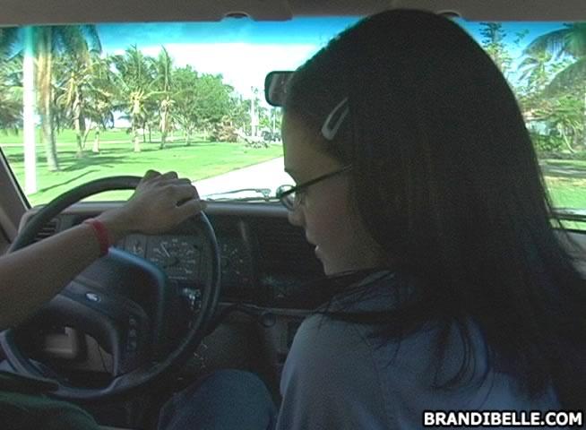 Pictures of teen slut Brandi Belle sucking cock in a car #53465731