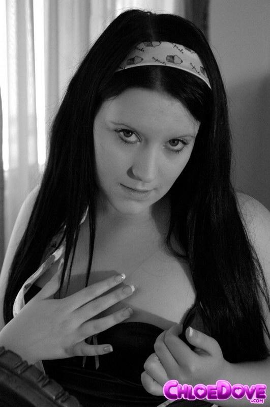 Pictures of goth teen Chloe Dove in black and white #53788409