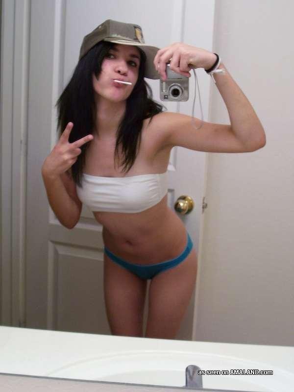 Hot emo girlfriend shows off her tight body while camwhoring #60635865