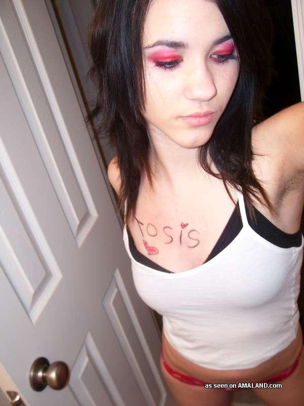 Hot emo girlfriend shows off her tight body while camwhoring #60635869