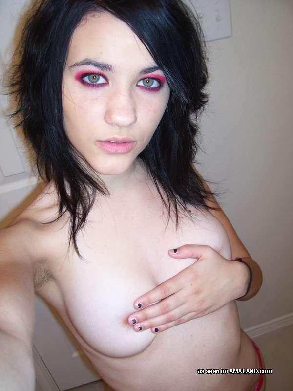 Hot emo girlfriend shows off her tight body while camwhoring #60635906