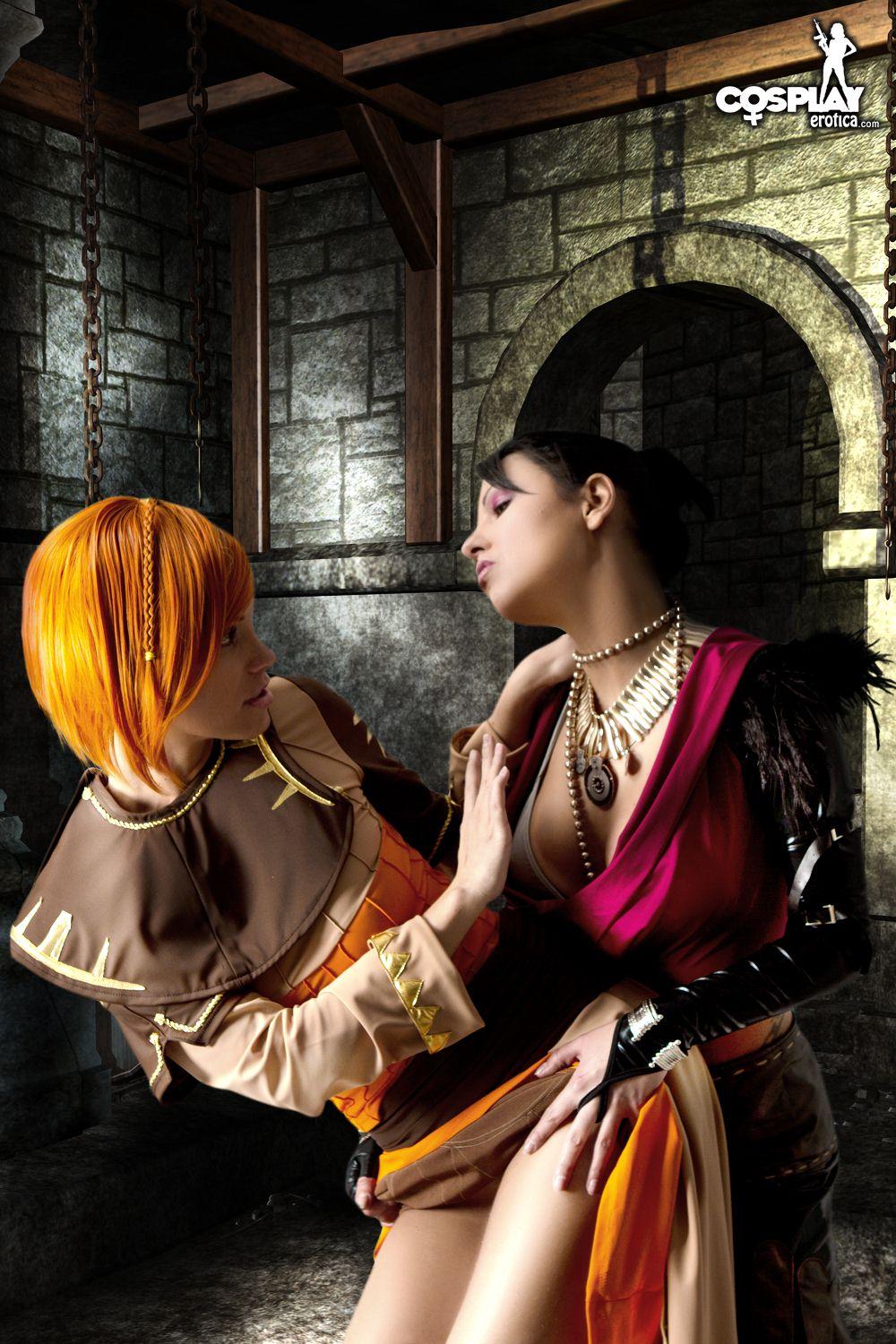 Pictures of Nayma and Mea doing a hot lesbian Dragon Age cosplay #59444481