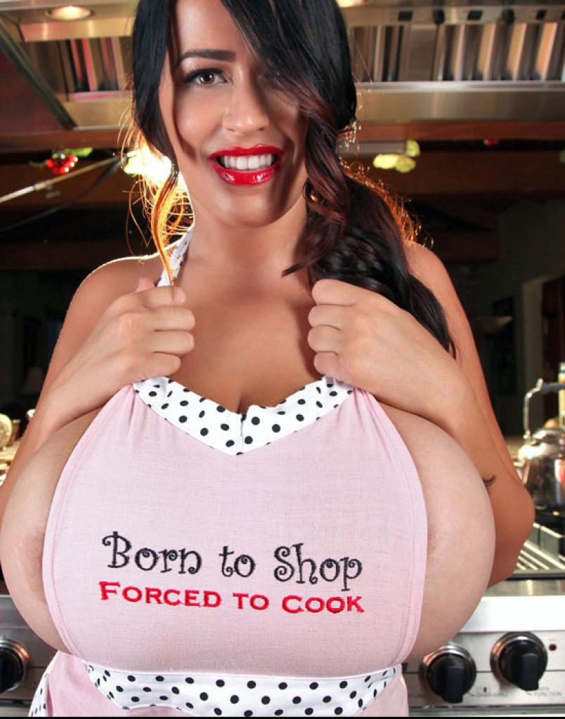 Busty pinup hottie Leanne Crow offers you up something delicious in the kitchen #58873811