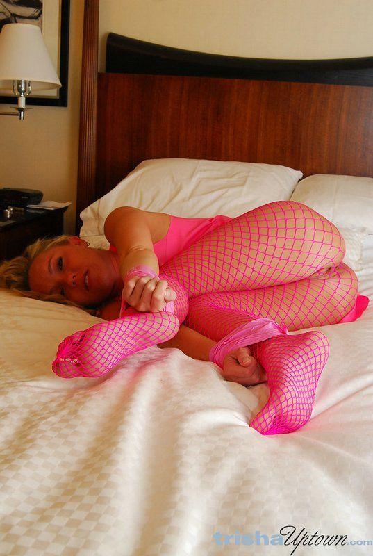 Pictures of Trisha Uptown tied up in pink fishnets #60114146