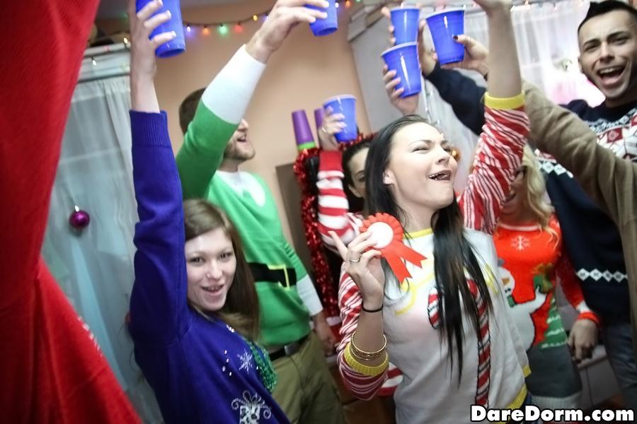 Hot college coeds throw the best Christmas party ever #60332975