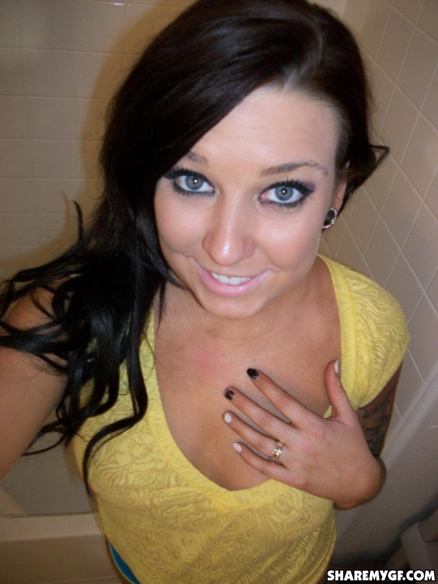 Busty alt girlfriend takes selfies of her huge tits #60793527