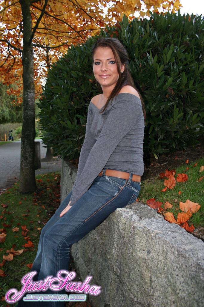 Pictures of Just Sasha teasing and flashing outside #55815260