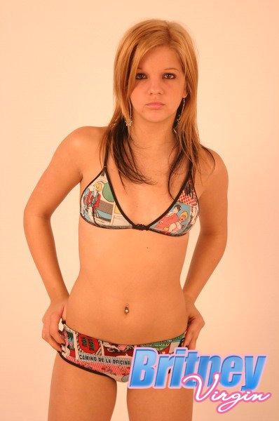 Pictures of teen cutie Britney Virgin teasing in a bikini top #53533047