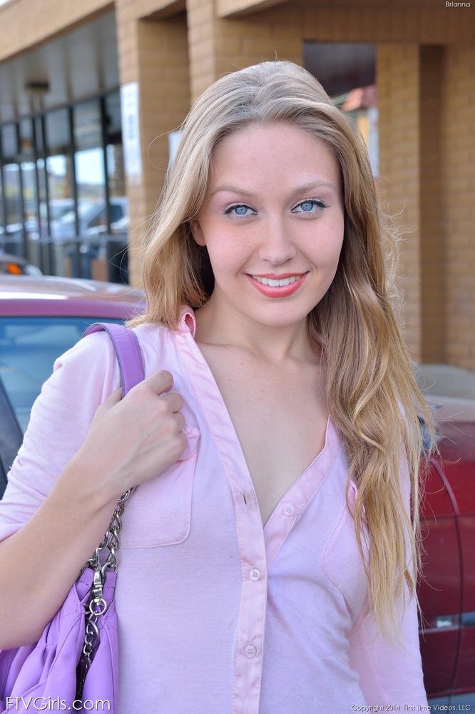 Beautiful blonde teen Brianna gets horny in public and can't wait to strip naked for you #53523461